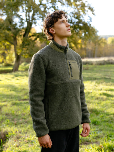 LeMieux Olive Mens Borg Half Zip Sweat Olive| Online For Equine