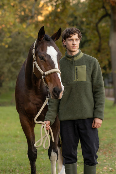 LeMieux Olive Mens Borg Half Zip Sweat Olive| Online For Equine