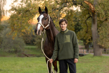 LeMieux Olive Mens Borg Half Zip Sweat Olive| Online For Equine
