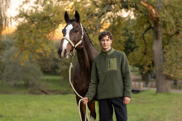 LeMieux Olive Mens Borg Half Zip Sweat Olive| Online For Equine