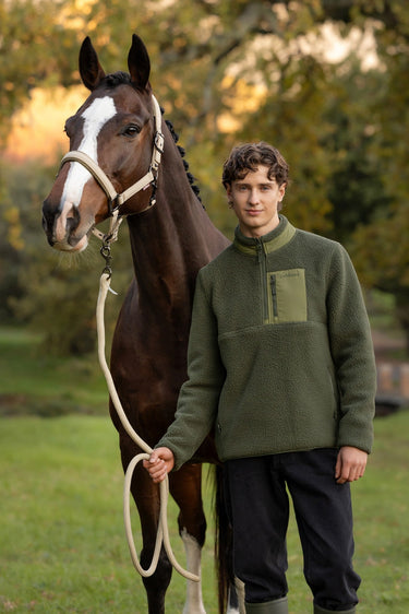 LeMieux Olive Mens Borg Half Zip Sweat Olive| Online For Equine