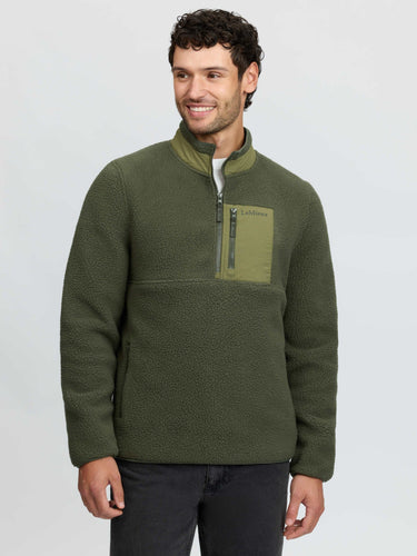 LeMieux Olive Mens Borg Half Zip Sweat Olive| Online For Equine