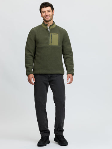 LeMieux Olive Mens Borg Half Zip Sweat Olive| Online For Equine