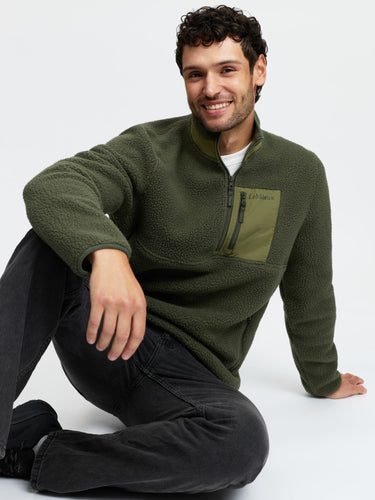 LeMieux Olive Mens Borg Half Zip Sweat Olive| Online For Equine