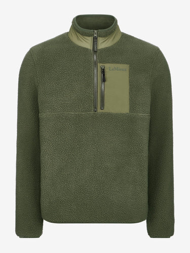 LeMieux Olive Mens Borg Half Zip Sweat Olive| Online For Equine