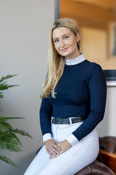 Buy LeMieux Olivia Navy Long Sleeved Show Shirt| Online for Equine