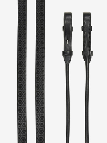 LeMieux Rolled Reins Black/Silver| Online For Equine
