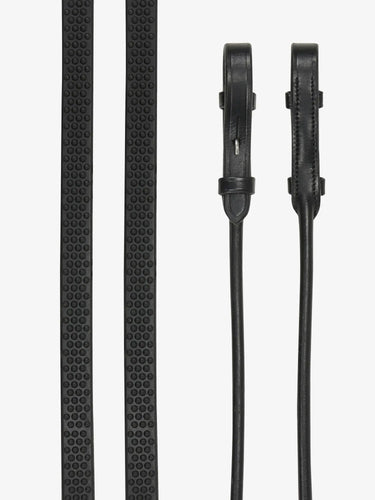 LeMieux Rolled Reins Black/Silver| Online For Equine