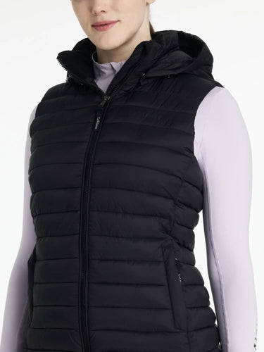 LeMieux Rose Hooded Puffer Gilet Black| Online For Equine