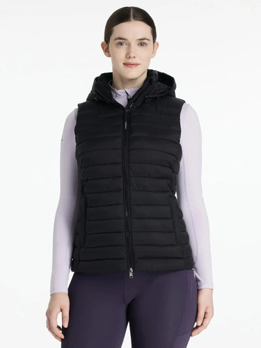 LeMieux Rose Hooded Puffer Gilet Black| Online For Equine