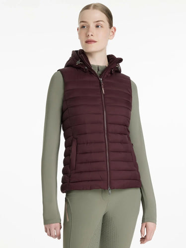 LeMieux Rose Hooded Puffer Gilet Damson| Online For Equine