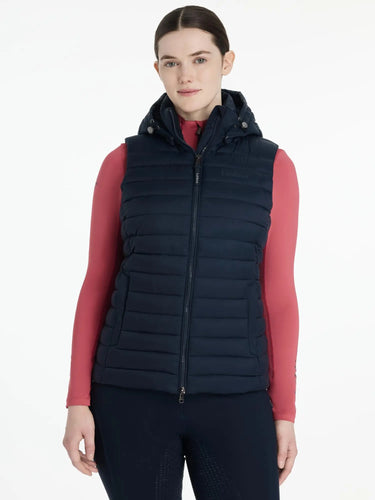 LeMieux Rose Hooded Puffer Gilet Navy| Online For Equine