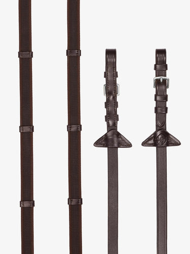 LeMieux Rubber Grip Havana / Silver Continental Reins| Online For Equine