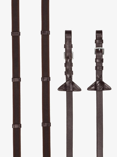 LeMieux Rubber Reins Havana/Silver| Online For Equine