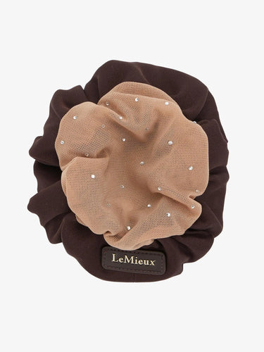 LeMieux Scrunchie with Crystal Hair Net Brown/Blonde| Online For Equine