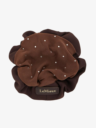LeMieux Scrunchie with Crystal Hair Net Brown/Brown| Online For Equine