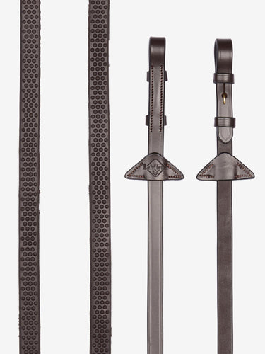 LeMieux Soft Rubber Reins Havana/Brass| Online For Equine