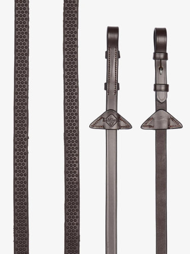 LeMieux Soft Rubber Reins Havana/Silver| Online For Equine