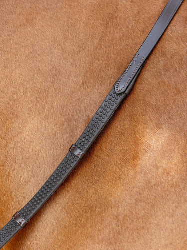 LeMieux Soft Rubber Reins with Stoppers Havana/Silver| Online For Equine