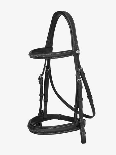 LeMieux Stitched Hunter Bridle with Laced Reins Black/Silver| Online For Equine