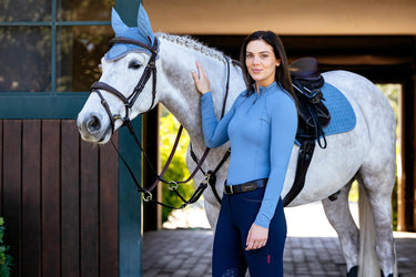 LeMieux Suede Close Contact Square Ice Blue| Online For Equine