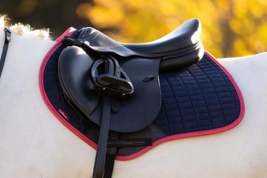 LeMieux Suede Close Contact Square Navy/Cranberry| Online For Equine