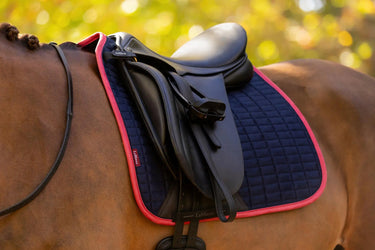 LeMieux Suede Dressage Square Navy/Cranberry| Online For Equine