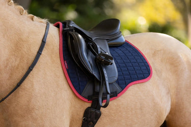 LeMieux Suede GP Square Navy/Cranberry| Online For Equine