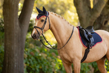 LeMieux Suede GP Square Navy/Cranberry| Online For Equine