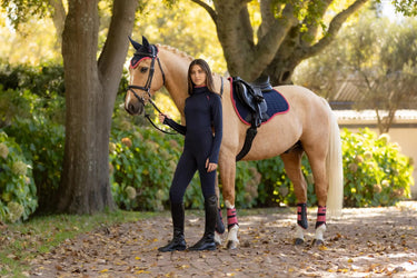 LeMieux Suede GP Square Navy/Cranberry| Online For Equine