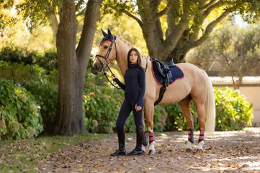 LeMieux Suede GP Square Navy/Cranberry| Online For Equine