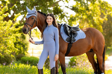 LeMieux Suede GP Square Powder Blue| Online For Equine