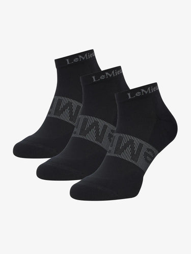 Buy LeMieux Trainer Socks 3 Pack Black | Online for Equine