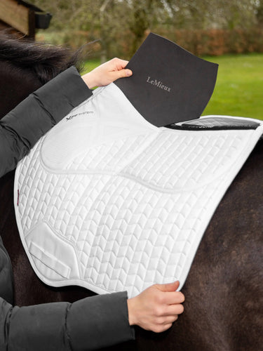Buy LeMieux White ProSorb Plain 2 Pocket Close Contact Square| Online for Equine