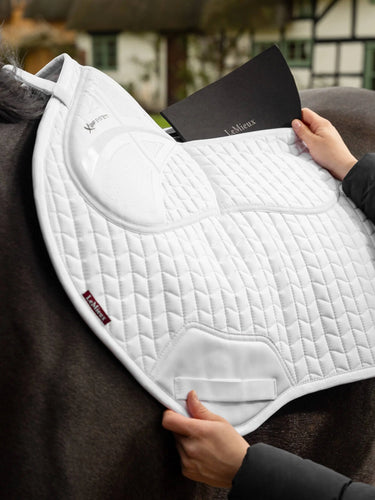 Buy LeMieux White ProSorb Plain 2 Pocket Close Contact Square| Online for Equine