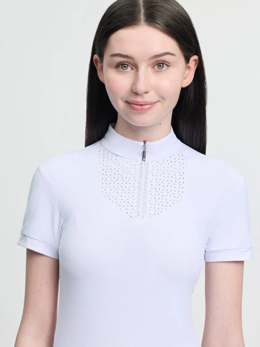 LeMieux Young Rider Brilliance Livvy Short Sleeve Show Shirt White| Online For Equine