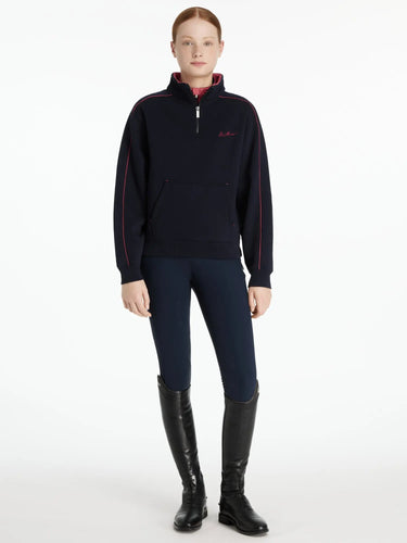 LeMieux Young Rider Kate Quarter Zip Sweat Navy/Cranberry| Online For Equine
