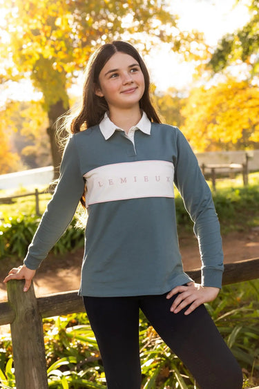 LeMieux Young Rider Riley Rugby Shirt Aloe| Online For Equine