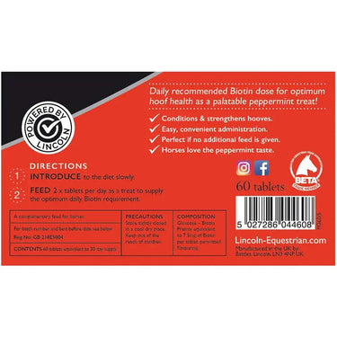 Lincoln Biotin Daily Tablets| Online For Equine
