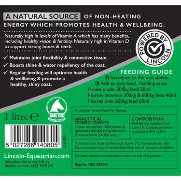 Lincoln Cod Liver Oil| Online For Equine
