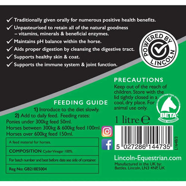 Lincoln Cyder Vinegar| Online For Equine