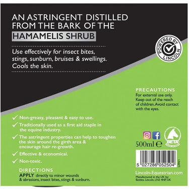 Lincoln Distilled Witch Hazel| Online For Equine