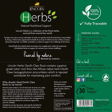 Lincoln Herbs Devil's Claw Root Refill Pouch| Online For Equine