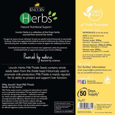 Lincoln Herbs Milk Thistle Seeds Refill Pouch| Online For Equine