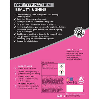 Lincoln Silky Shine Coat Enhancer Spray Aerosol| Online For Equine