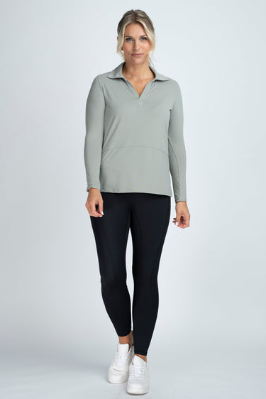 Buy Mochara V Neck Air Tech Long Sleeve Shirt Pistachio | Online for Equine