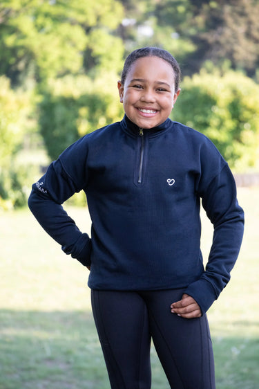 Buy Mochara Half Zip Sweatshirt in Navy Young Rider | Online for Equine