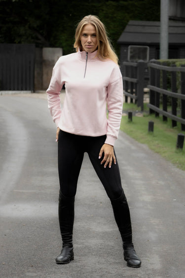 Mochara Ladies Baby Pink Half Zip Sweatshirt| Online For Equine
