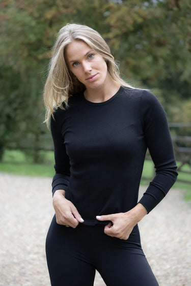 Mochara Ladies Black Rib Base Layer| Online For Equine