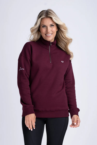 Buy Mochara Half Zip Sweatshirt in Burgundy | Online for Equine
